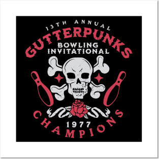 Vintage 1977 Gutterpunks Bowling Champions // Retro Bowling Posters and Art